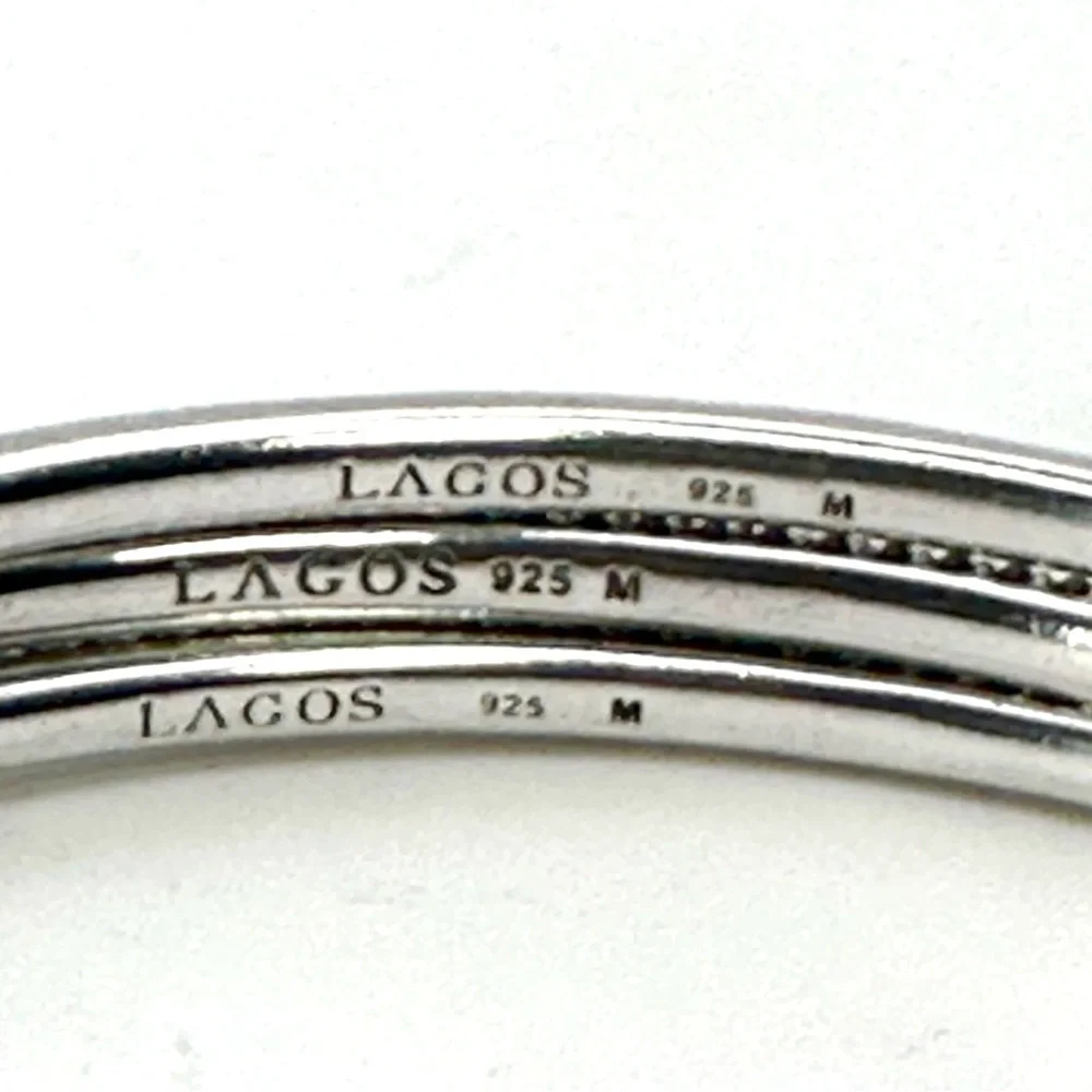 Lagos 3 Sterling Silver Bangle Bracelet Set